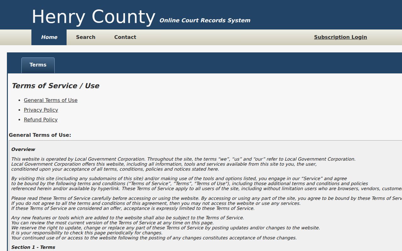 Henry County TNCRTInfo terms and status limits for active warrant records
