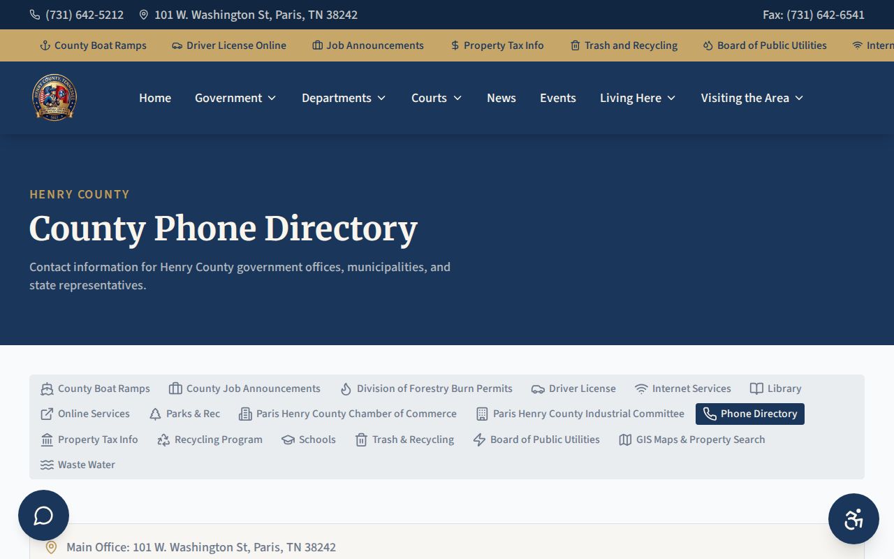 Henry County sheriff and court contacts for warrant records