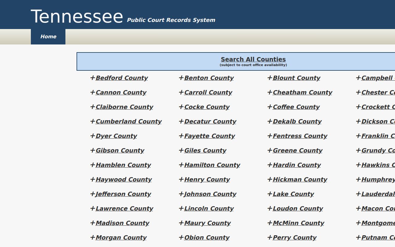 Henry County court search participation in Tennessee warrant records
